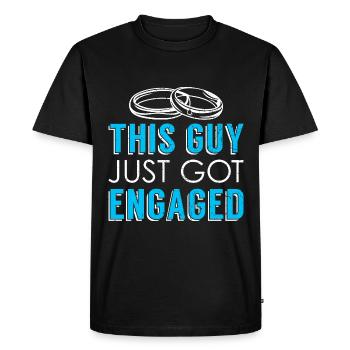 Ce gars vient de se fiancer Cadeau de fiançailles - T-shirt Premium bio Homme - noir - Devant - Nico (187cm)