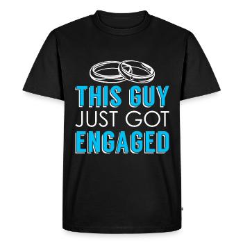Fiancé partenaire cadeau fiançailles drôles - T-shirt Premium bio Homme - noir - Devant - Nico (187cm)