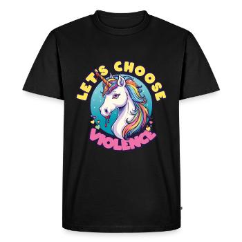 Lets choose Violence - Men's Premium Organic T-Shirt - black - Front - Nico (187cm)