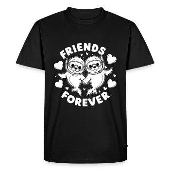 Deux phoques drôles sceaux amis pour toujours - T-shirt Premium bio Homme - noir - Devant - Nico (187cm)