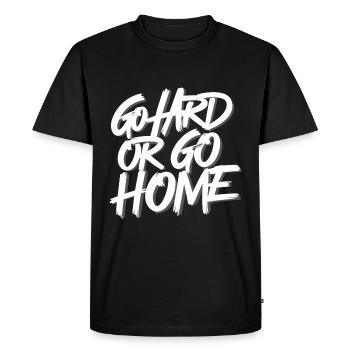 Motivational design Do it - go through with it or leave - Men's Premium Organic T-Shirt - black - Front - Nico (187cm)