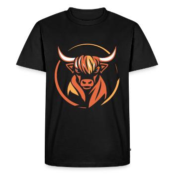 Mon bétail des Highlands J’adore Highlands - T-shirt Premium bio Homme - noir - Devant - Nico (187cm)