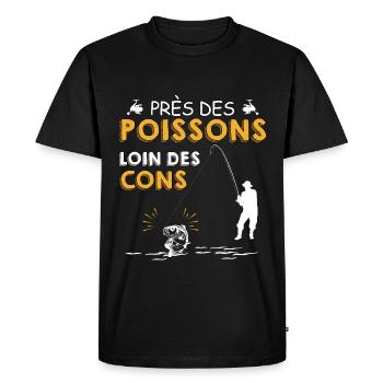 Fishing fisherman fishing Fish - Men's Premium Organic T-Shirt - black - Front - Nico (187cm)
