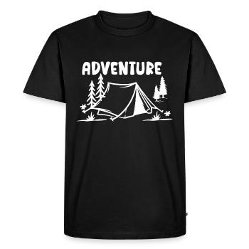 Adventure Tent Forest Nature - Men's Premium Organic T-Shirt - black - Front - Nico (187cm)