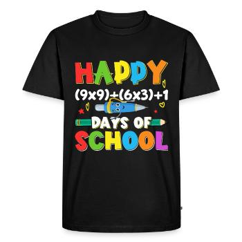 100 days school child school beginners - Men's Premium Organic T-Shirt - black - Front - Nico (187cm)