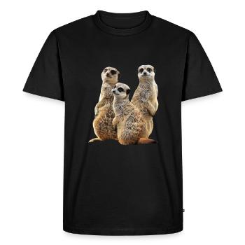 Meerkat - mongoose - Africa - Men's Premium Organic T-Shirt - black - Front - Nico (187cm)