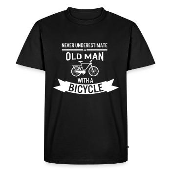 Fahrrad Alter Mann Old Man Bicycle - Männer Premium Bio T-Shirt - Schwarz - Vorne - Nico (187cm)