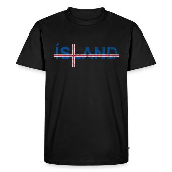 Voyage en Islande : la croix scandinave - T-shirt Premium bio Homme - noir - Devant - Nico (187cm)