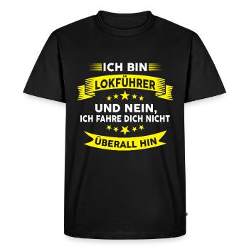 Lokführer Eisenbahn Eisenbahner Geschenk - Männer Premium Bio T-Shirt - Schwarz - Vorne - Nico (187cm)