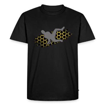 parkour parkour-love traceur flip out freerun - T-shirt Premium bio Homme - noir - Devant - Nico (187cm)