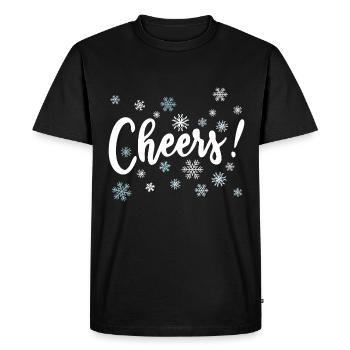 À votre santé! Joyeux Noël Joyeuses Fêtes Cheer Flocons de neige - T-shirt Premium bio Homme - noir - Devant - Nico (187cm)
