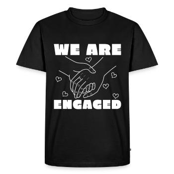 Proposition de mariage Couple cadeau fiançailles - T-shirt Premium bio Homme - noir - Devant - Nico (187cm)
