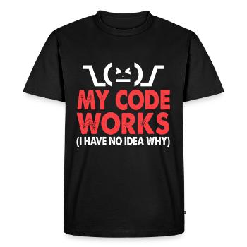 code - T-shirt Premium bio Homme - noir - Devant - Nico (187cm)
