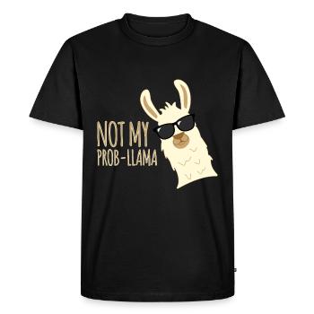 Prob-Llama Llama Lama Drôle de Dessin animé - T-shirt Premium bio Homme - noir - Devant - Nico (187cm)