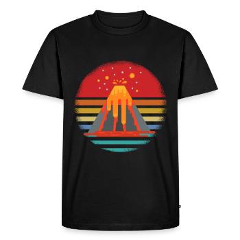 Vulkan - Männer Premium Bio T-Shirt - Schwarz - Vorne - Nico (187cm)