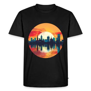 Ligne d’horizon de Hagen - T-shirt Premium bio Homme - noir - Devant - Nico (187cm)