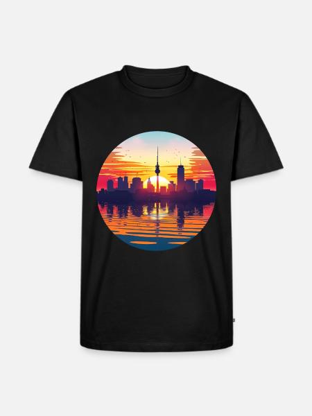Hamburg Skyline - Männer Premium Bio T-Shirt - Schwarz
