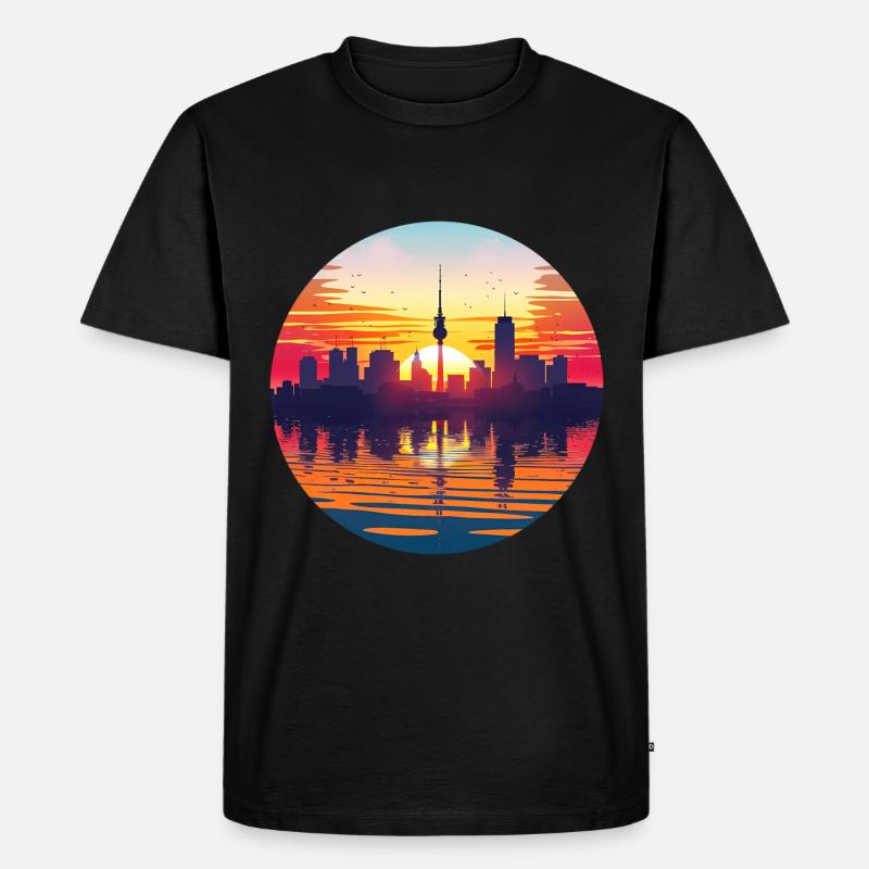 Hamburg Skyline - Männer Premium Bio T-Shirt - Schwarz