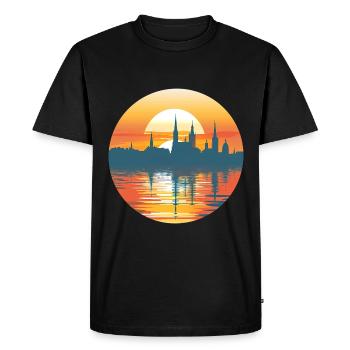 Heidelberg Skyline - Men's Premium Organic T-Shirt - black - Front - Nico (187cm)