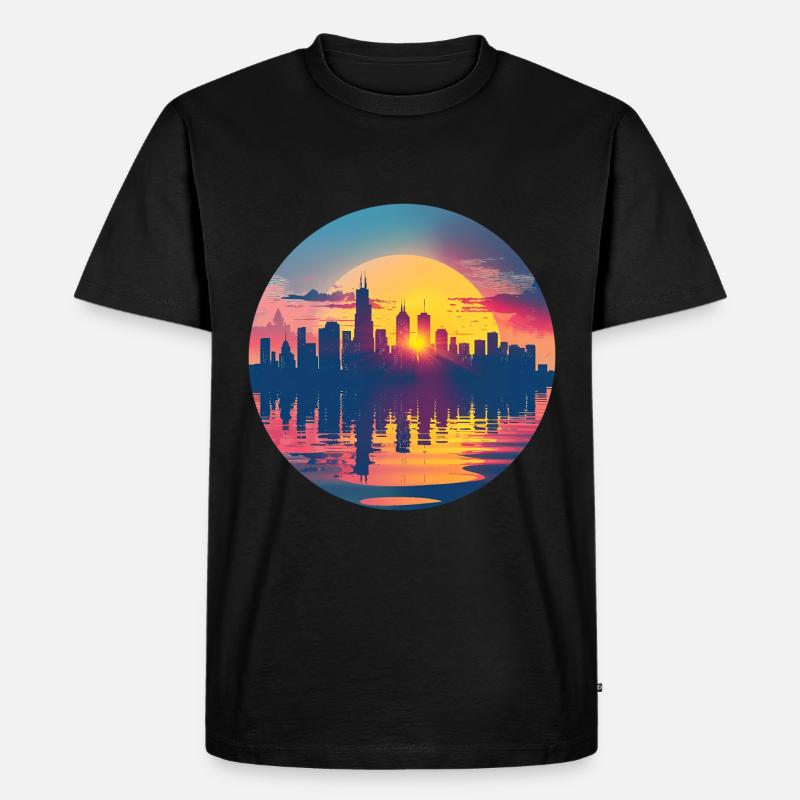 Hamm Skyline - Männer Premium Bio T-Shirt - Schwarz