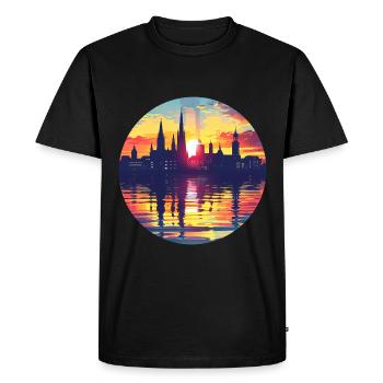 Ingolstadt Skyline - Men's Premium Organic T-Shirt - black - Front - Nico (187cm)