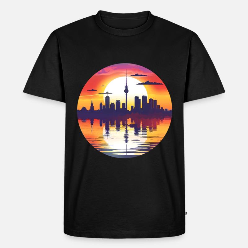 Iserlohn Skyline - Männer Premium Bio T-Shirt - Schwarz