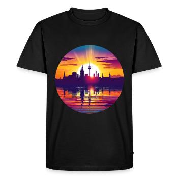 Kassel Skyline - Men's Premium Organic T-Shirt - black - Front - Nico (187cm)