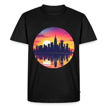 Ligne d’horizon marneuse - T-shirt Premium bio Homme - noir - Devant - Nico (187cm)