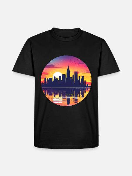 Marl Skyline - Men's Premium Organic T-Shirt - black