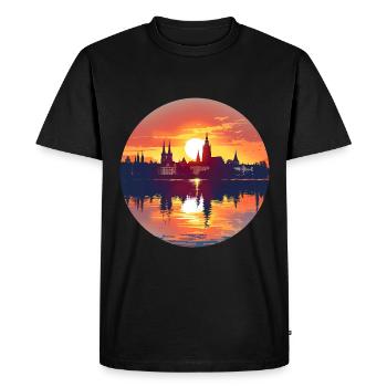 Nuremberg Skyline - Men's Premium Organic T-Shirt - black - Front - Nico (187cm)