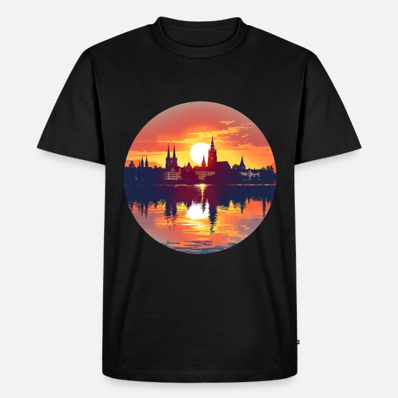 Nürnberg Skyline - Männer Premium Bio T-Shirt - Schwarz
