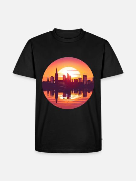 Oberhausen Skyline - Männer Premium Bio T-Shirt - Schwarz