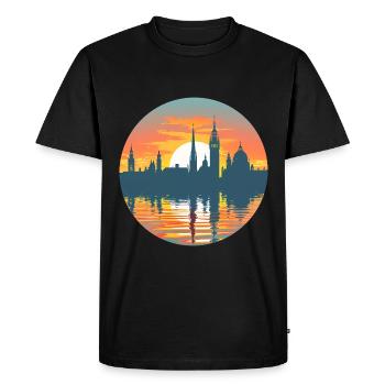 Oldenburg Skyline - Men's Premium Organic T-Shirt - black - Front - Nico (187cm)