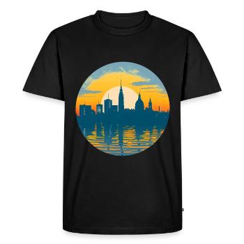 Potsdam Skyline - Men's Premium Organic T-Shirt - black - Front - Nico (187cm)