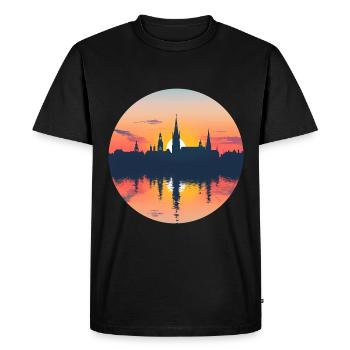 Remscheid Skyline - Men's Premium Organic T-Shirt - black - Front - Nico (187cm)