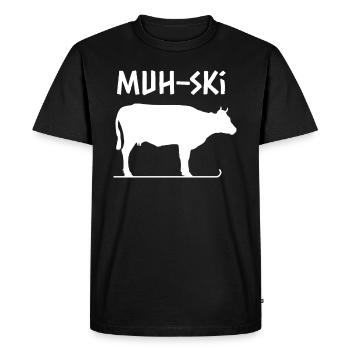 Après-ski - T-shirt Premium bio Homme - noir - Devant - Nico (187cm)