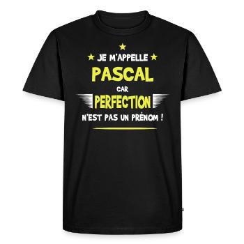 Pascal cadeau humour et drôle - T-shirt Premium bio Homme - noir - Devant - Nico (187cm)