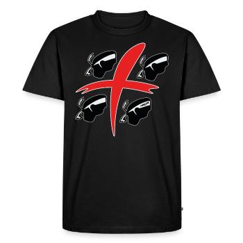 4 Mori Style 2.0 - Men's Premium Organic T-Shirt - black - Front - Nico (187cm)