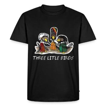 Three Little Birds Afrique Musique Reggae Rasta - T-shirt Premium bio Homme - noir - Devant - Nico (187cm)