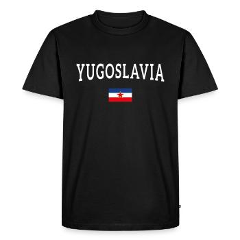 Drapeau yougoslavie - T-shirt Premium bio Homme - noir - Devant - Nico (187cm)