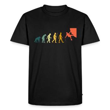 Escalade Evolution Rétro Sport Grimpeurs - T-shirt Premium bio Homme - noir - Devant - Nico (187cm)