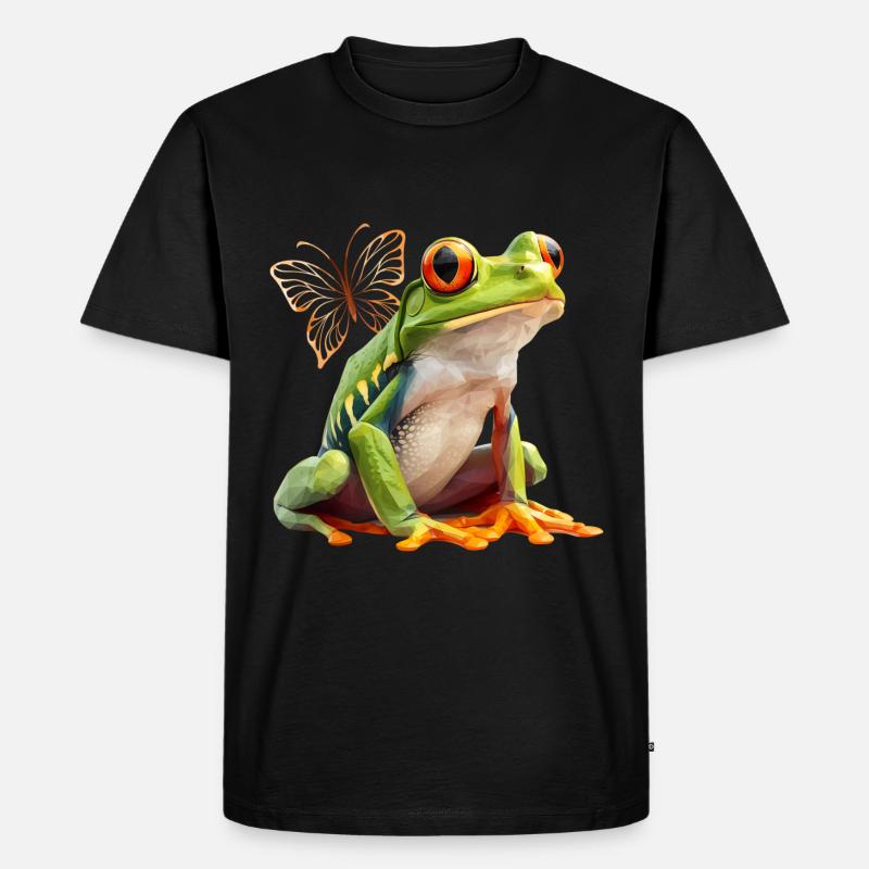 Frosch - Männer Premium Bio T-Shirt - Schwarz