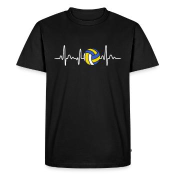 Volleyballballball battements de cœur - T-shirt Premium bio Homme - noir - Devant - Nico (187cm)
