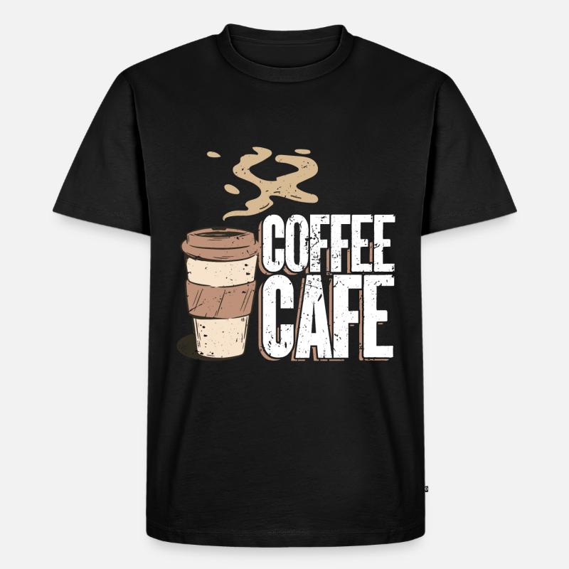 Kaffee - Männer Premium Bio T-Shirt - Schwarz