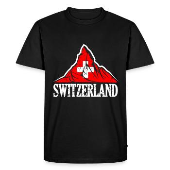 Suisse Cervin - Drapeau suisse - T-shirt Premium bio Homme - noir - Devant - Nico (187cm)