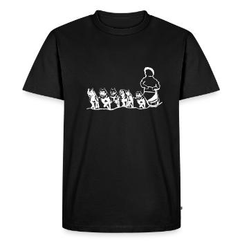 Huskies sled dogs with the musher - Men's Premium Organic T-Shirt - black - Front - Nico (187cm)