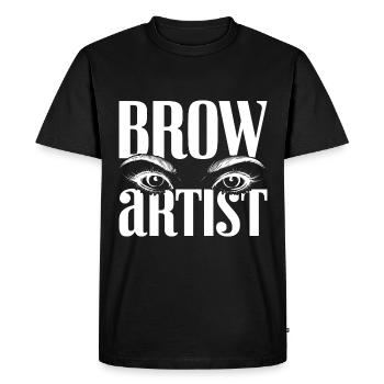 Sourcils Esthéticienne Cadeau Sourcils Artiste - T-shirt Premium bio Homme - noir - Devant - Nico (187cm)