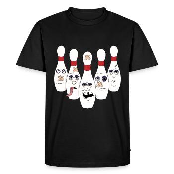 bowling - Men's Premium Organic T-Shirt - black - Front - Nico (187cm)
