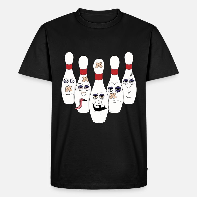 Bowling - Männer Premium Bio T-Shirt - Schwarz