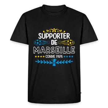 supporteur de Marseille. OM marseille - T-shirt Premium bio Homme - noir - Devant - Nico (187cm)